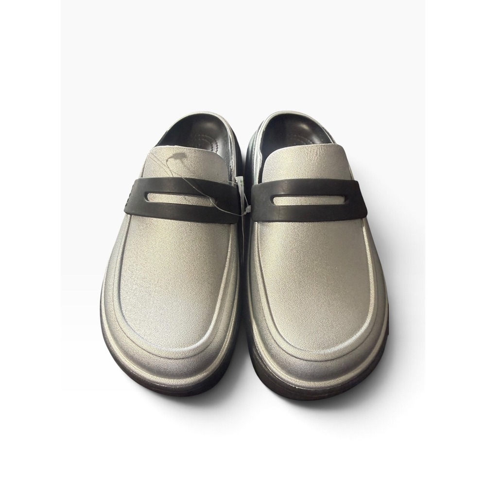 Crocs Stomp Loafer Metallic Silver Platform Shoes Unisex Mens 4 Womens 6 NEW